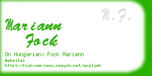 mariann fock business card